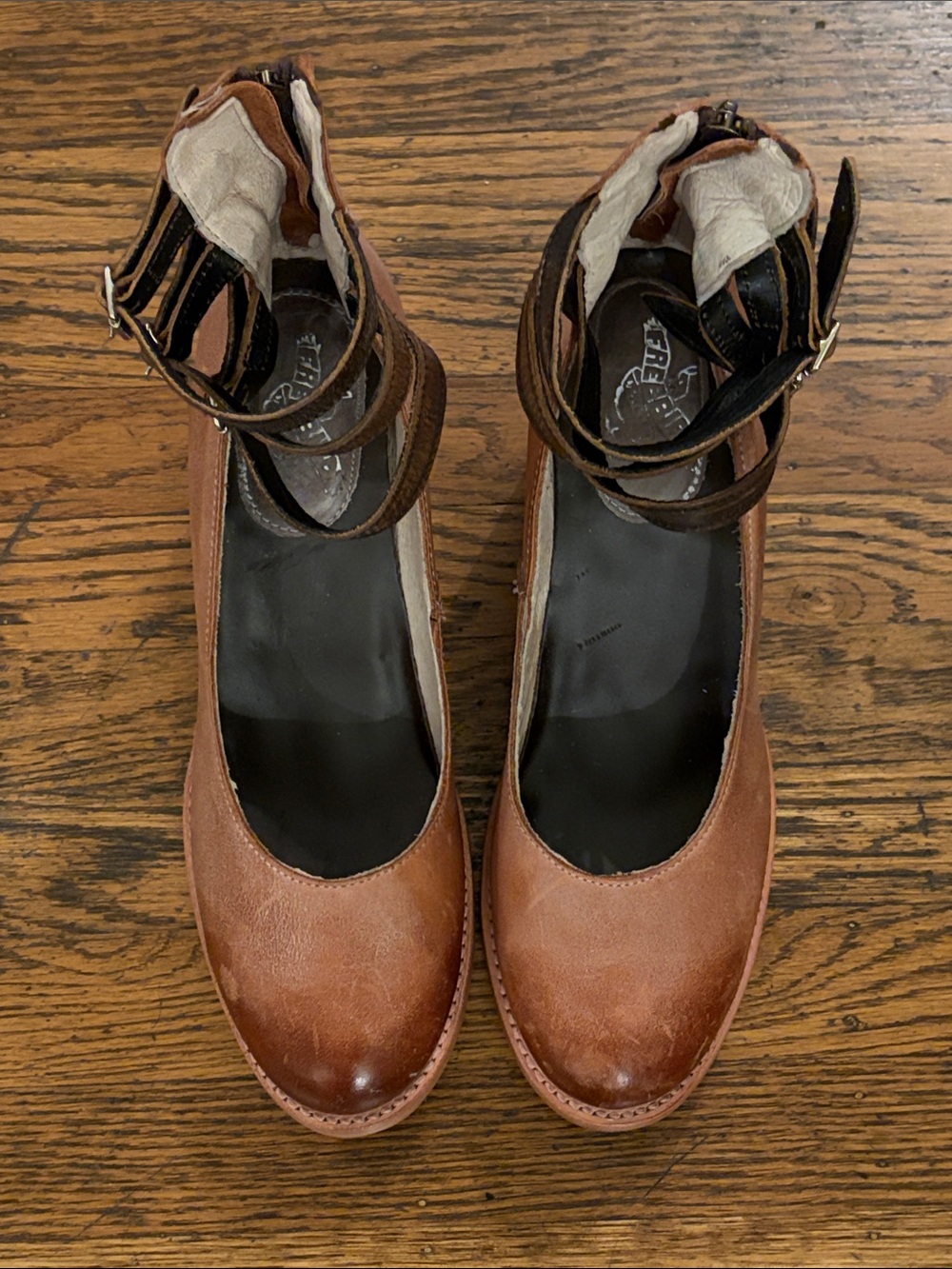 Freebird by Steven Brown Leather Ankle-Strap Heels